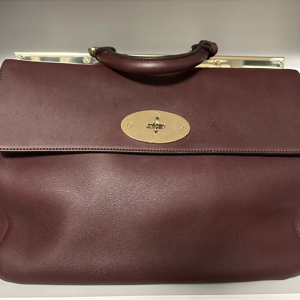 Mulberry Suffolk Calg Leather in Burgundy Color